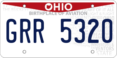 OH license plate GRR5320