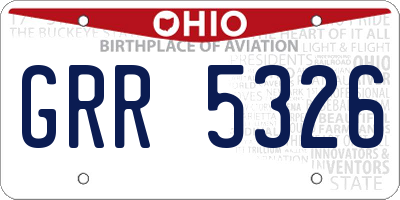 OH license plate GRR5326