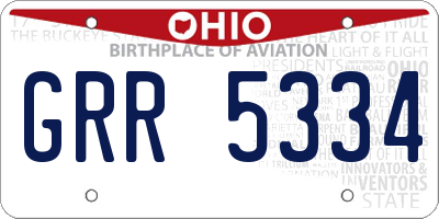 OH license plate GRR5334