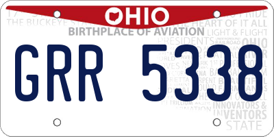 OH license plate GRR5338