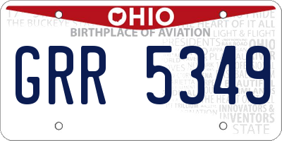 OH license plate GRR5349