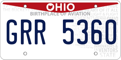 OH license plate GRR5360