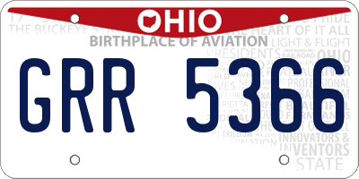 OH license plate GRR5366