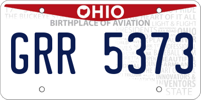 OH license plate GRR5373