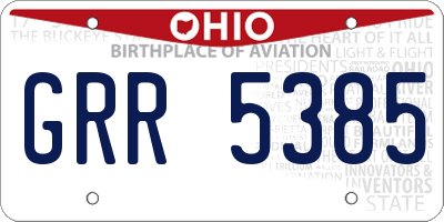 OH license plate GRR5385