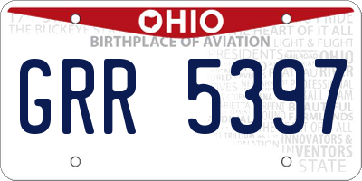 OH license plate GRR5397
