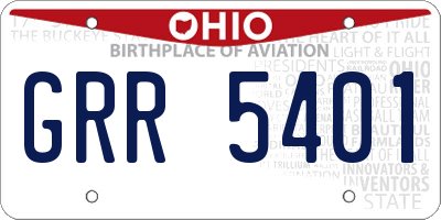 OH license plate GRR5401