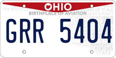 OH license plate GRR5404
