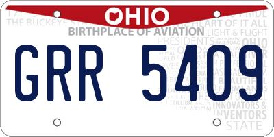 OH license plate GRR5409