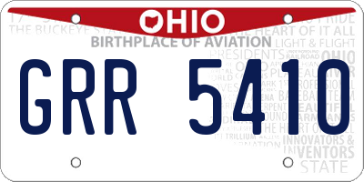 OH license plate GRR5410