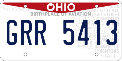 OH license plate GRR5413