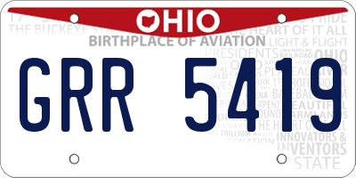 OH license plate GRR5419