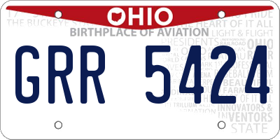 OH license plate GRR5424