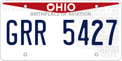 OH license plate GRR5427