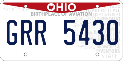 OH license plate GRR5430