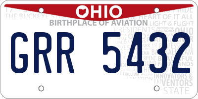 OH license plate GRR5432