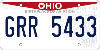 OH license plate GRR5433