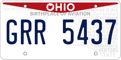 OH license plate GRR5437