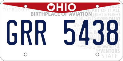 OH license plate GRR5438