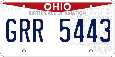 OH license plate GRR5443