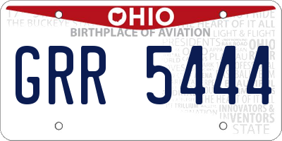 OH license plate GRR5444