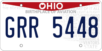 OH license plate GRR5448