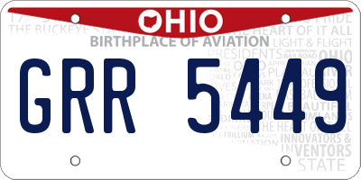 OH license plate GRR5449