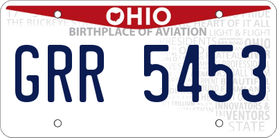 OH license plate GRR5453