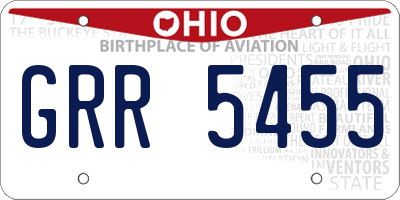 OH license plate GRR5455