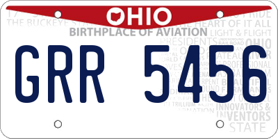 OH license plate GRR5456