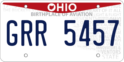 OH license plate GRR5457