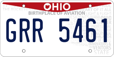 OH license plate GRR5461