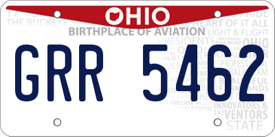 OH license plate GRR5462