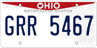 OH license plate GRR5467