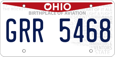 OH license plate GRR5468