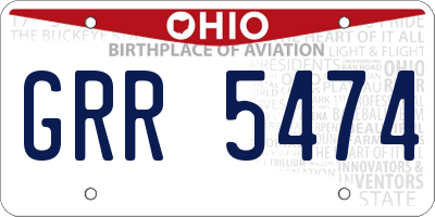 OH license plate GRR5474