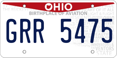 OH license plate GRR5475