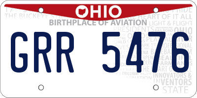 OH license plate GRR5476