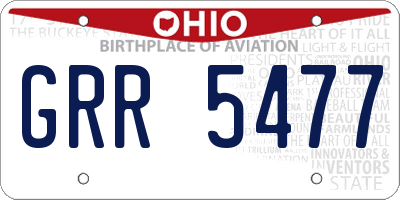 OH license plate GRR5477