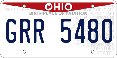 OH license plate GRR5480