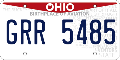 OH license plate GRR5485