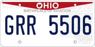 OH license plate GRR5506