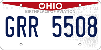 OH license plate GRR5508