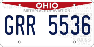 OH license plate GRR5536