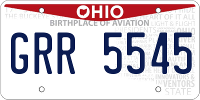 OH license plate GRR5545