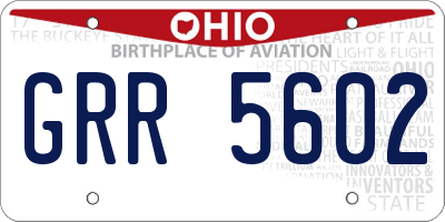 OH license plate GRR5602