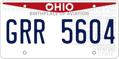 OH license plate GRR5604