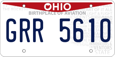 OH license plate GRR5610