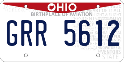 OH license plate GRR5612