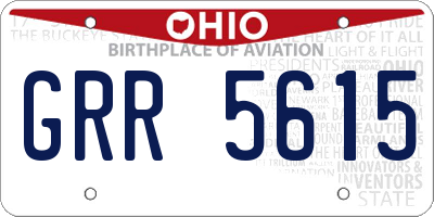 OH license plate GRR5615